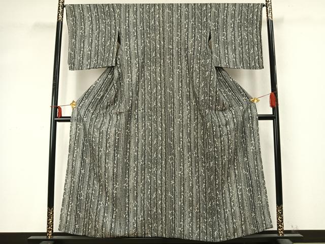 平和屋着物▽上質な小紋　単衣　枝葉間道　正絹　逸品　AABD0398fy 平和屋着物▽上質な小紋 単衣 枝葉間道 正絹 逸品 AABD0398fy