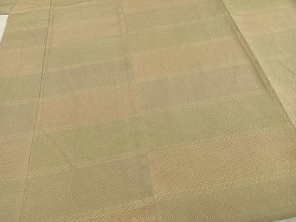 平和屋着物▽本塩沢 単衣 110亀甲 横段文 正絹 逸品 AABD0391fy