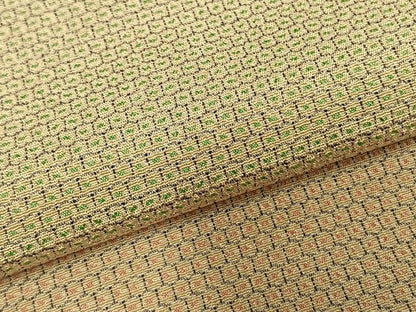 平和屋着物▽本塩沢 単衣 110亀甲 横段文 正絹 逸品 AABD0391fy