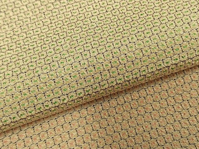 平和屋着物▽本塩沢 単衣 110亀甲 横段文 正絹 逸品 AABD0391fy