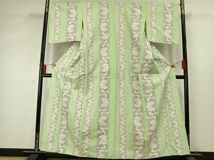 平和屋着物▽上質な紬 単衣 花間道 正絹 逸品 AABD0400fy
