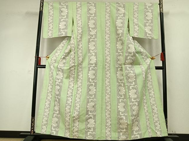 平和屋着物▽上質な紬 単衣 花間道 正絹 逸品 AABD0400fy