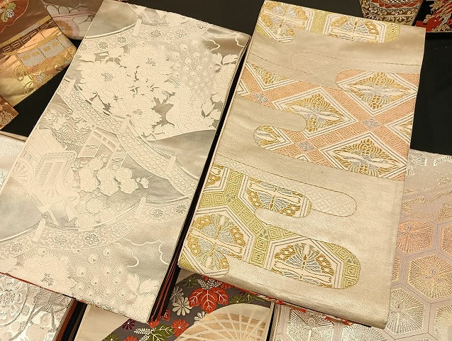 平和屋着物■袋帯 西陣 まとめて100点 鳳凰 向かい鶴 孔雀 向かい蝶 花柄 楽器 金銀糸 など 着用可能多数 未使用品あり 全て正絹 mmm068