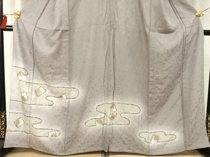 平和屋着物▽訪問着 単衣 刺繍 エ霞花文 暈し染め 金彩 金糸 正絹 逸品 AABD0406fy