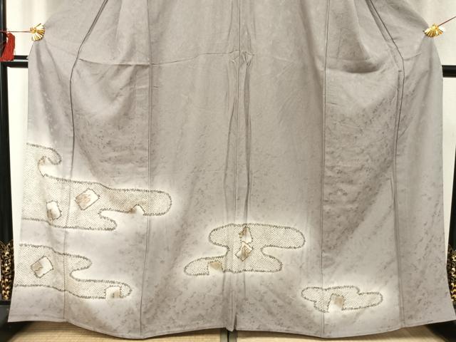 平和屋着物▽訪問着 単衣 刺繍 エ霞花文 暈し染め 金彩 金糸 正絹 逸品 AABD0406fy