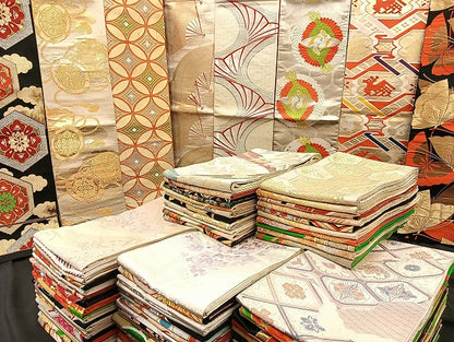 平和屋着物■袋帯 西陣 まとめて100点 向かい鳳凰 向かい鶴 有栖川文様 蝶 花柄 七宝 正倉院 楽器 金銀糸 未使用品あり 全て正絹 mmm065