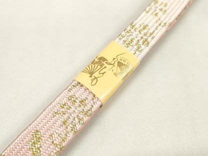 平和屋着物●和装小物　帯締め・帯揚げセット　舞梅文　手組　高麗組　金糸　逸品　未使用　DAAV8032zzz