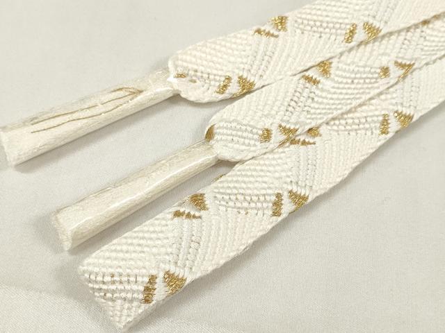 平和屋着物●和装小物 帯締め・帯揚げセット 中国三大刺繍 汕頭刺繍 礼装用 雪輪花文 組紐 金糸 亀房付 逸品 未使用 DAAV8034zzz