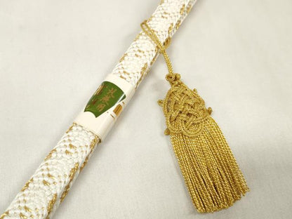 平和屋着物●和装小物 帯締め・帯揚げセット 礼装用 柄絞り 流水菊文 金糸 亀房付き 逸品 未使用 DAAU7971zzz