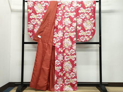 平和屋着物●小振袖　二尺袖　毬花文　金彩　洗える着物　未使用　CABA6088vf