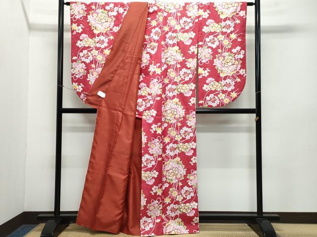 平和屋着物●小振袖　二尺袖　毬花文　金彩　洗える着物　未使用　CABA6088vf