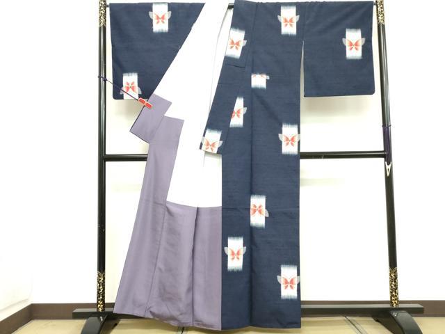 平和屋着物■上質な紬　舞蝶文　正絹　逸品　DAAZ8064cd