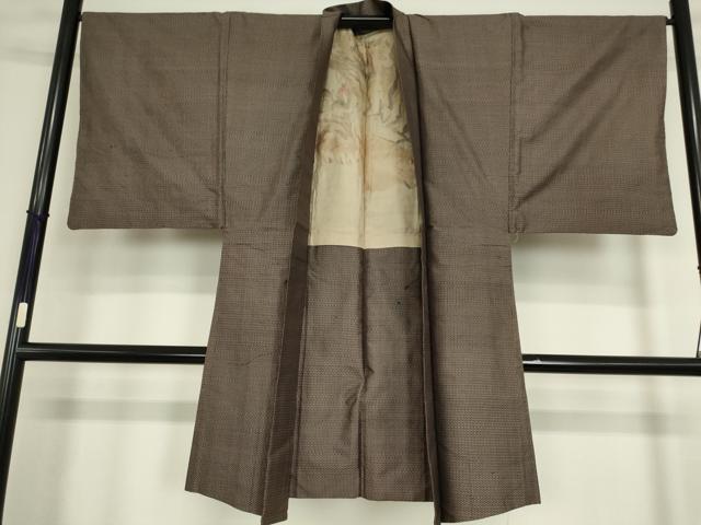 平和屋着物●男性　本場大島紬　アンサンブル　長羽織セット　100亀甲　正絹　逸品　DAAY9354az