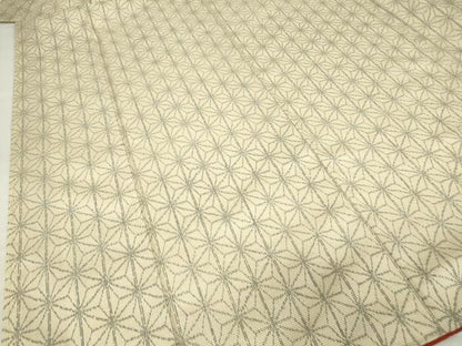 平和屋着物●上質な紬　麻の葉文　正絹　逸品　DAAY9363az