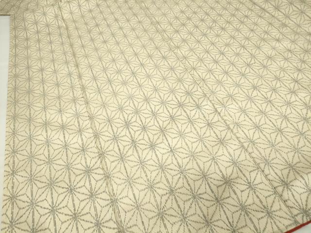 平和屋着物●上質な紬　麻の葉文　正絹　逸品　DAAY9363az