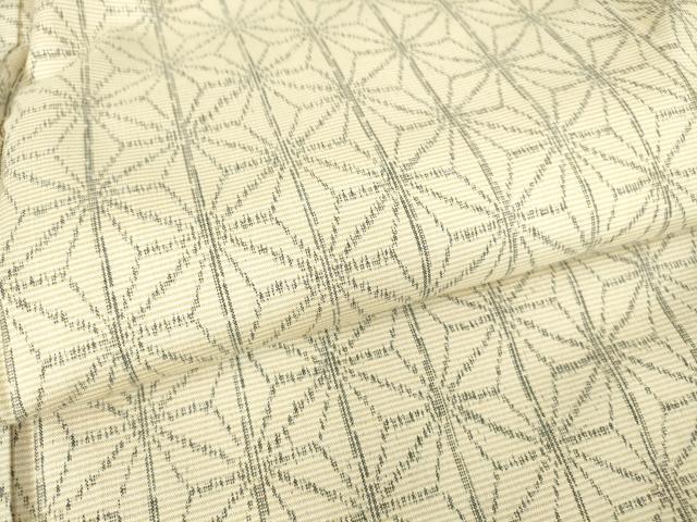 平和屋着物●上質な紬　麻の葉文　正絹　逸品　DAAY9363az
