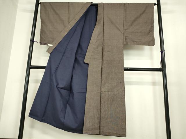 平和屋着物●男性　本場大島紬　アンサンブル　長羽織セット　100亀甲　正絹　逸品　DAAY9354az