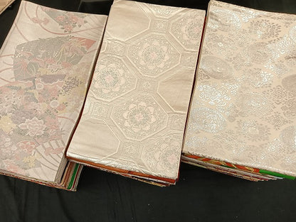 平和屋着物■袋帯 西陣 まとめて100点 向かい鳳凰 向かい鶴 孔雀 鳥獣 蝶 花柄 七宝 宝相華 佐賀錦 金銀糸 未使用品あり 全て正絹 mmm076