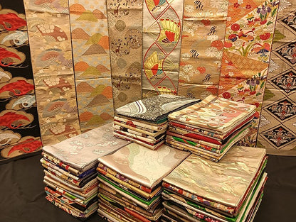 平和屋着物■袋帯 西陣 まとめて100点 鶴 孔雀 鴛鴦 鹿 蝶 更紗 花柄 七宝 正倉院 金銀糸 など 着用可能多数 未使用品あり 全て正絹 mmm077