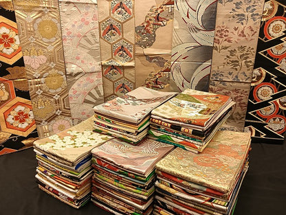 平和屋着物■袋帯 西陣 まとめて100点 鳳凰 孔雀 鴛鴦 鹿 人物 向かい蝶 風景 更紗 七宝 正倉院 佐賀錦 金銀糸 未使用品有 全て正絹 mmm075