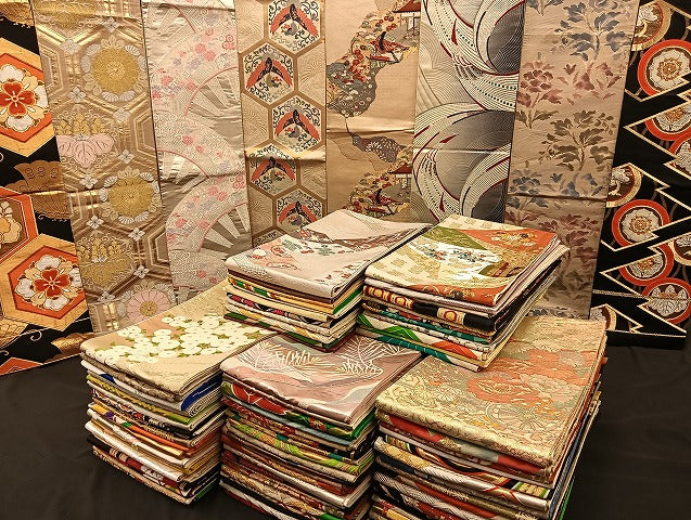 平和屋着物■袋帯 西陣 まとめて100点 鳳凰 孔雀 鴛鴦 鹿 人物 向かい蝶 風景 更紗 七宝 正倉院 佐賀錦 金銀糸 未使用品有 全て正絹 mmm075