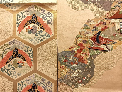 平和屋着物■袋帯 西陣 まとめて100点 鳳凰 孔雀 鴛鴦 鹿 人物 向かい蝶 風景 更紗 七宝 正倉院 佐賀錦 金銀糸 未使用品有 全て正絹 mmm075