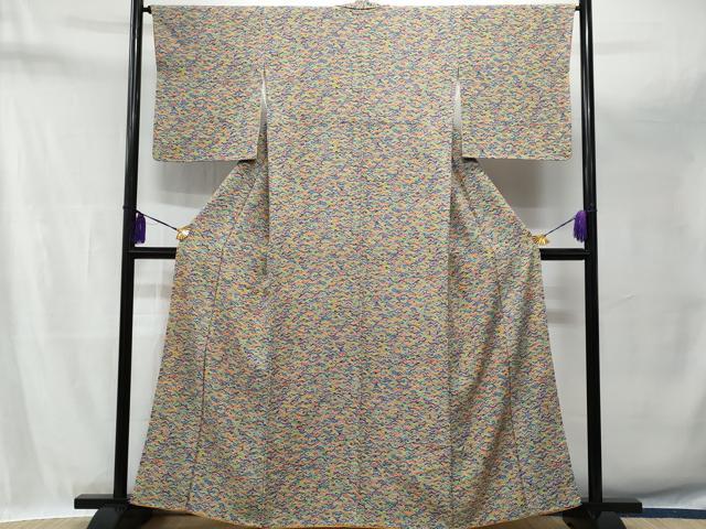平和屋着物■上質な小紋　型染め　松尽くし　正絹　逸品　CABA2797fb