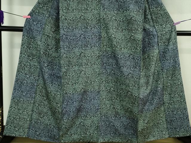平和屋着物●極上　ムガシルク結城紬　インド・アッサム　野蚕糸　手織　唐草文　証紙付き　逸品　DZAB2797kh6