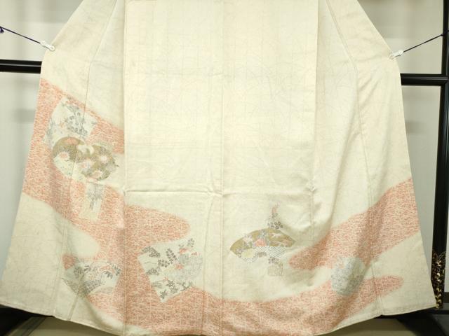 平和屋着物●訪問着　地紙花文　暈し染め　金彩　ますいわ屋扱い　正絹　逸品　DAAZ0658ps