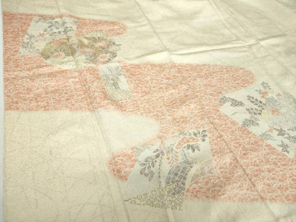 平和屋着物●訪問着　地紙花文　暈し染め　金彩　ますいわ屋扱い　正絹　逸品　DAAZ0658ps