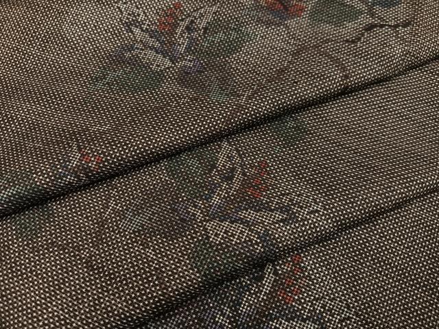 平和屋着物●本場大島紬 一元絣 枝花文 正絹 逸品 AABD5981ph