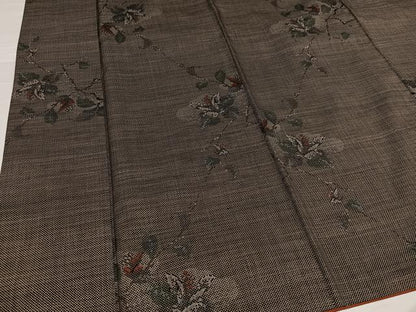 平和屋着物●本場大島紬 一元絣 枝花文 正絹 逸品 AABD5981ph