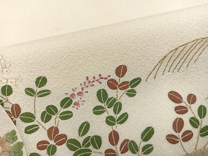 平和屋着物●訪問着 草花文 金彩 大丸扱い 正絹 逸品 AABD6504ph