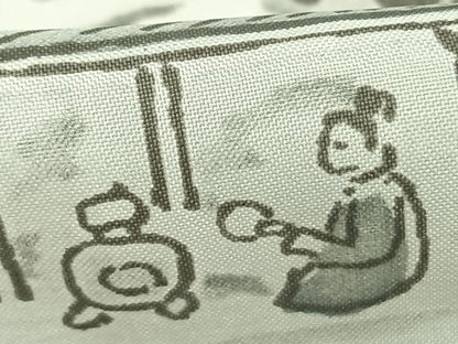 平和屋着物●男性　長襦袢　単衣　手描き　人物風景文　洗える着物　AABD0517fy