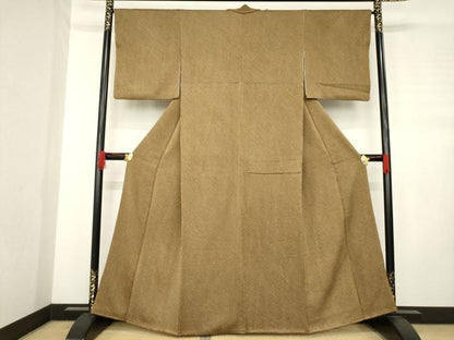 平和屋着物●大変加工の良い小紋　総絞り　正絹　逸品　AABD1134ck