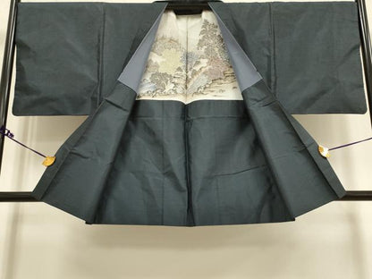 平和屋着物●男性　本場大島紬　アンサンブル　80亀甲　総詰め　正絹　逸品　DAAZ5137du