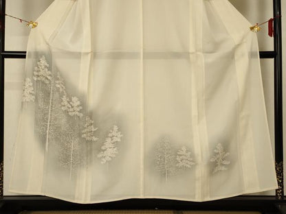 平和屋着物＊夏物 訪問着 絽 樹林文 暈し染め 正絹 逸品 AABD6604jd
