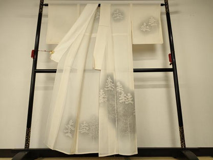 平和屋着物＊夏物 訪問着 絽 樹林文 暈し染め 正絹 逸品 AABD6604jd