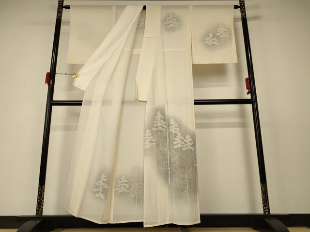 平和屋着物＊夏物 訪問着 絽 樹林文 暈し染め 正絹 逸品 AABD6604jd