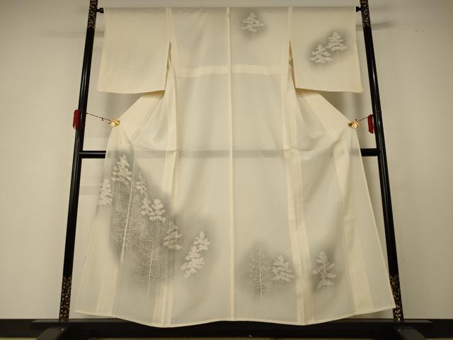 平和屋着物＊夏物 訪問着 絽 樹林文 暈し染め 正絹 逸品 AABD6604jd