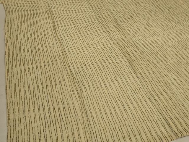 平和屋着物＊夏物　本場小千谷ちぢみ　幾何学文様　麻　逸品　AABD6597jd