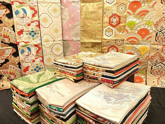 平和屋着物■袋帯 西陣 まとめて100点 鳳凰 鶴 孔雀 蝶 風景 更紗 花柄 宝相華 金銀糸 など 着用可能多数 未使用品あり 全て正絹 mmm079