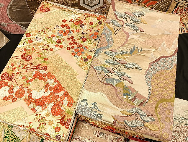 平和屋着物■袋帯 西陣 まとめて100点 鳳凰 鶴 孔雀 蝶 風景 更紗 花柄 宝相華 金銀糸 など 着用可能多数 未使用品あり 全て正絹 mmm079
