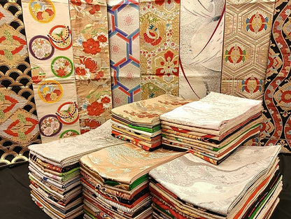 平和屋着物■袋帯 西陣 まとめて100点 鳳凰 向かい鶴 孔雀 人物 蝶 風景 花柄 宝相華 佐賀錦 金銀糸 など 未使用品あり 全て正絹 mmm078