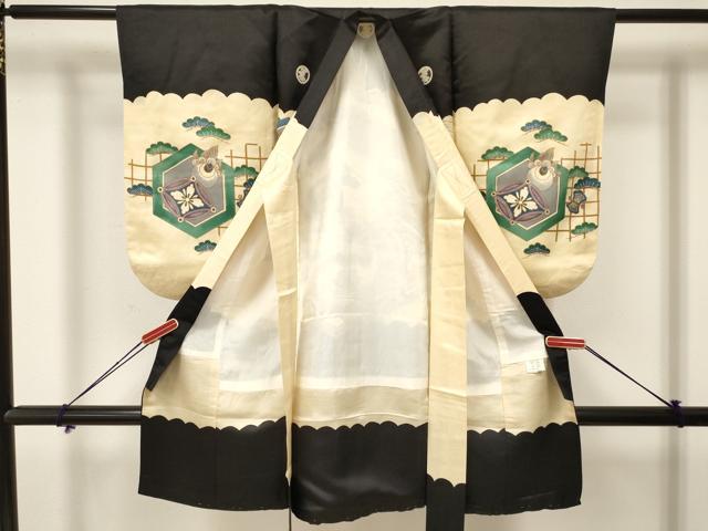 平和屋着物[]七五三　男の子　祝着　鷹　鷲　打ち出の小槌　松文　金彩　逸品　DAAY3288ma