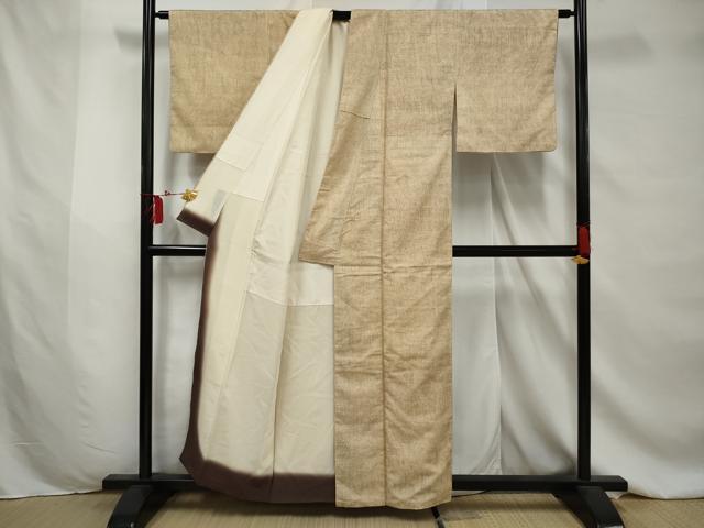 平和屋着物■上質な紬 変わり縞 正絹 逸品 AABD4862gw