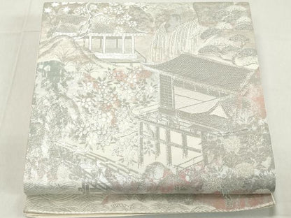 平和屋着物◎六通柄袋帯 彩京錦 プラチナ箔二重引 風景文 正絹 逸品 DAAZ8145cd
