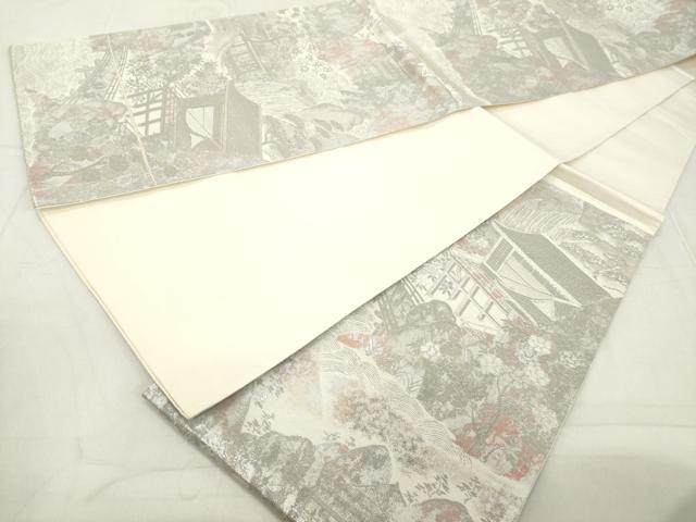 平和屋着物◎六通柄袋帯 彩京錦 プラチナ箔二重引 風景文 正絹 逸品 DAAZ8145cd
