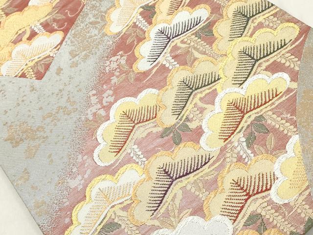 平和屋着物◎六通柄袋帯 地紙松文 金銀糸 正絹 逸品 DAAZ8149cd