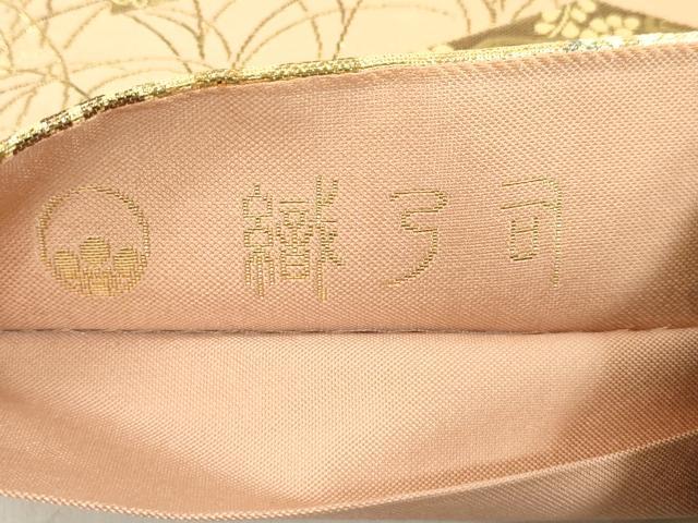平和屋着物◎六通柄袋帯 紹巴 花鳥流水屏風紋 金糸 正絹 逸品 DAAZ8155cd